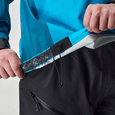 NRS Men's Endurance Paddling Jacket blue waist drawstring