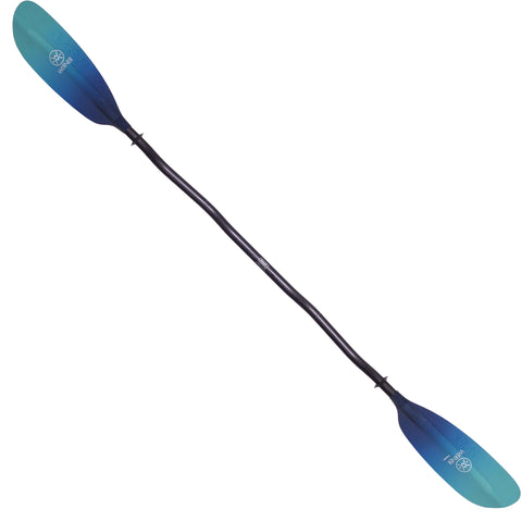 Werner Camano Fiberglass Bent Shaft Kayak Paddle in Gradient Abyss angle