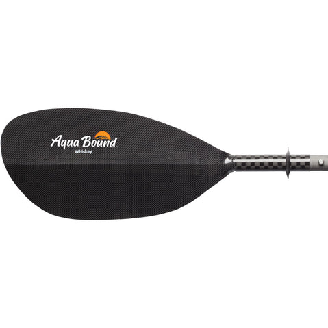 Aqua Bound Whiskey Carbon Straight Shaft 4-Piece Kayak Paddle blade left