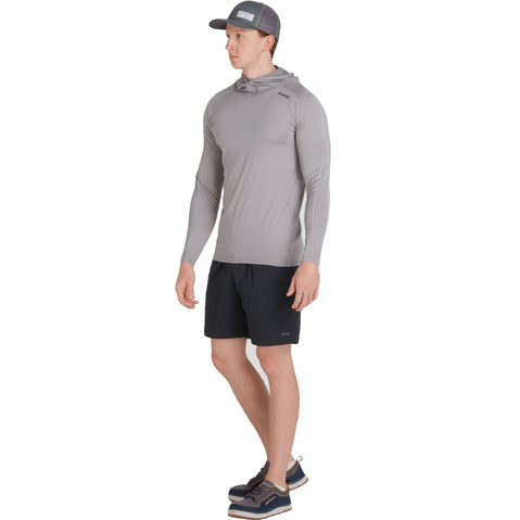 NRS Men's Breaker Rashguard Hoodie in Titanium model front