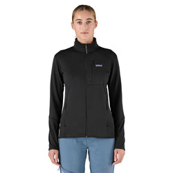 Patagonia Women's R1 Jacket in Black on model front view