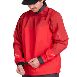 NRS Men's Endurance Paddling Jacket in Red model frontcrop