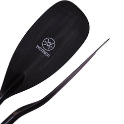 Werner Paddles Covert Carbon Bent Shaft Whitewater Kayak Paddle blade frontside view