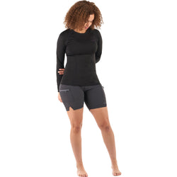 Level Six Women's Andoria Long Sleeve Shirt in Black model right view
