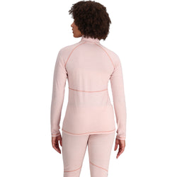 Outdoor Research Women's Alpine Onset Merino 150 Half Zip Shirt in Sienna Heather model view back