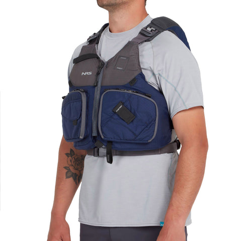 NRS Chinook Lifejacket (PFD) navy model angle