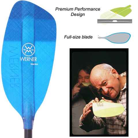 Werner Side Kick Fiberglass 4-Piece Whitewater Kayak Paddle specs