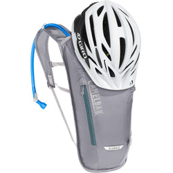 Camelbak Classic Light 70 oz. Hydration Backpack in Gunmetal/Hydro with helmet
