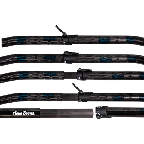 Aqua-Bound Aerial Minor Fiberglass Versa-Lok Straight Shaft 2-Piece Kayak Paddle in Blue shaft graphic