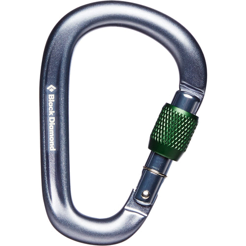 Black Diamond PearLock Screwgate Carabiner in Grey front