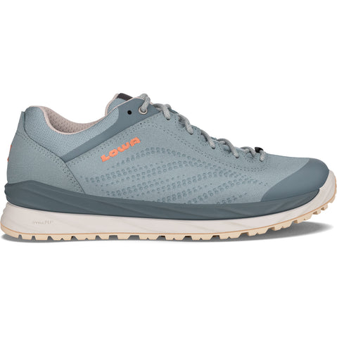 Lowa Women's Malta GTX Lo Hiking Shoes in Ice Blue/Mandarin right side