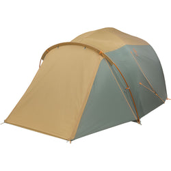 Big Agnes Bunk House 4 Person Camping Tent in Prairie Sand/Chinois Green with fly closed