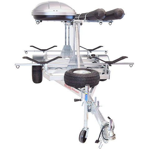 Malone MegaSport LowBed 2-Boat MegaWing Kayak Trailer Package with 2nd Tier angle