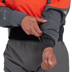 NRS Men's Element GORE-TEX Pro Semi-Dry Top in Flare model wrist gasket