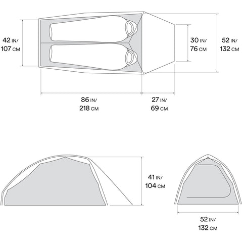 Mountain Hardwear Nimbus UL 2-Person Backpacking Tent in Undyed diagram