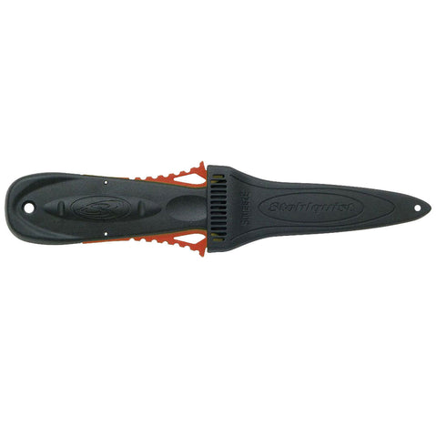 Stohlquist Squeeze Lock Blunt Tip Knife in Red with sheath