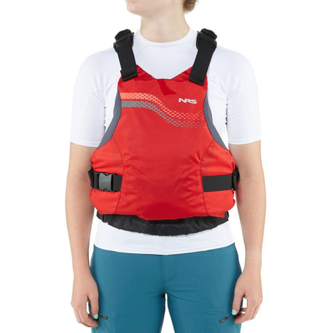 NRS Vapor Kayak Lifejacket (PFD) in Red model front