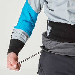 NRS Men's Stratos Semi-Dry Paddling Jacket quarry inner skirt drawstring closure