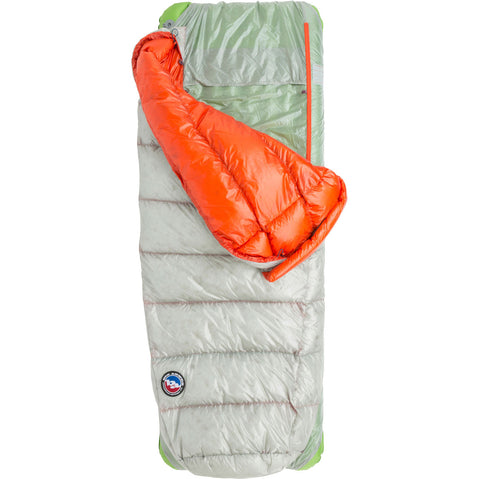 Big Agnes Lost Ranger UL 3N1 0 Degree Down Sleeping Bag in Gray/Orange open no pillow