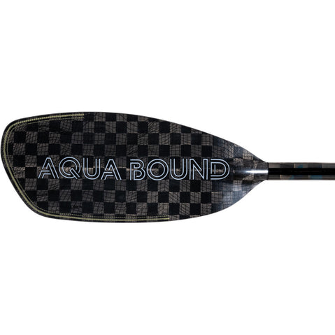Aqua-Bound Aerial Major Carbon Versa-Lok Straight Shaft 2-Piece Kayak Paddle left balde frontside