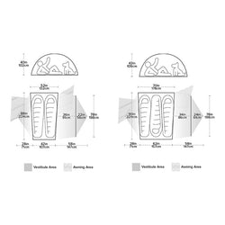 Big Agnes Copper Hotel HV UL 2 Rainfly Orange/Gray diagram
