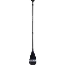 Level 6 3-Piece Carbon Adjustable SUP Paddle with Power Blade in Silver full front