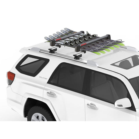Yakima FreshTrack 6 Ski and Snowboard Carrier installed on a car front