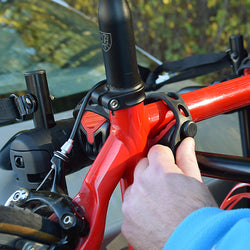 USED Malone RunWay BC3 Bike Trunk Rack with one bike loaded