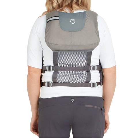 NRS Women's Shenook Fishing Lifejacket (PFD) in Silver model view back