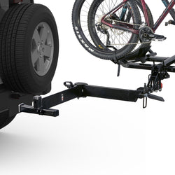 Yakima BackSwing Hitch Rack Swing Adapter with bikes loaded side
