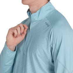 NRS Men's Silkweight Baja Sun Shirt in Sea Angel model zipper