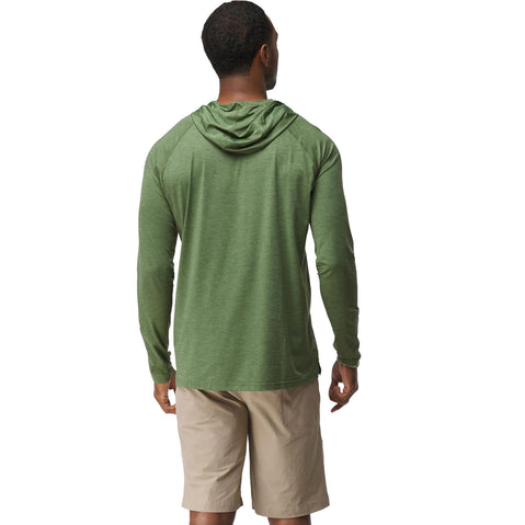 NRS Men's Silkweight Hoodie in Pineneedle model back
