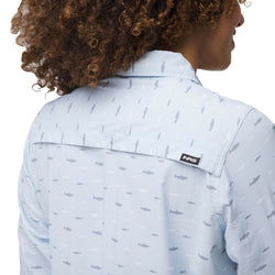 NRS Women's Caye Long Sleeve Shirt in Daybreak model detail