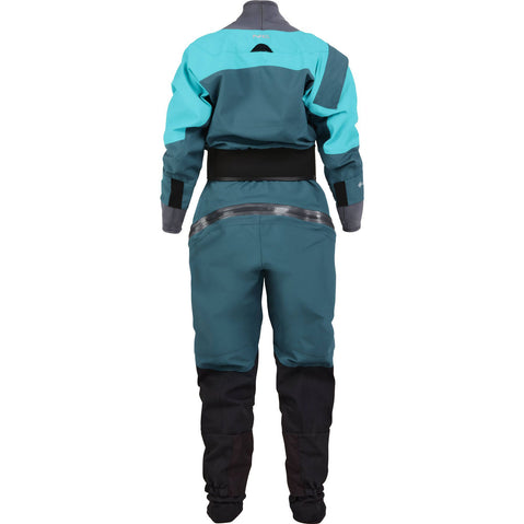 NRS Women's Axiom GORE-TEX Pro Dry Suit in Mediterranea/Aqua back