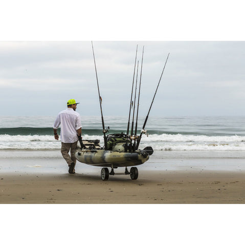 Hobie Plug-In Fold And Stow Kayak Cart in action