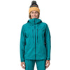 Patagonia Women's Stormstride Jacket Belay Blue worn by a model facing forward