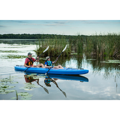 Advanced Elements AirVolution 2 Inflatable Kayak in Blue/Gray in use angle view