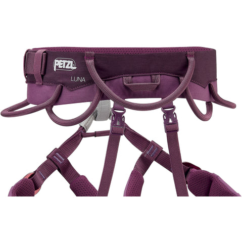 Petzl Women's Luna Rock Climbing Harness in Violet back crop
