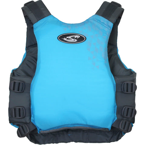 Stohlquist Women's Escape Kayak Lifejacket (PFD) blue back view