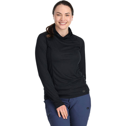 Outdoor Research Women's Echo Hoodie in Black model front view