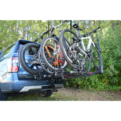 Malone Pilot HM4 Bike Hitch Rack with bikes loaded back view