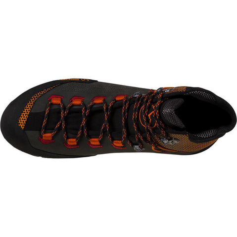 La Sportiva Men's Trango Tech Leather GORE-TEX Mountaineering Boots in Carbon/Hawaiian Sun top