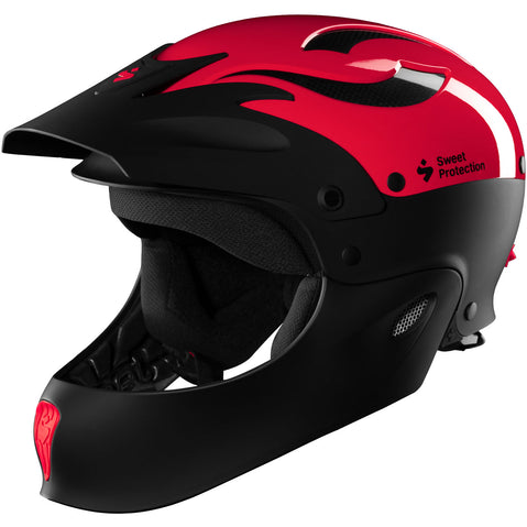 Sweet Protection Rocker Full Face Kayak Helmet gloss poppy red angle