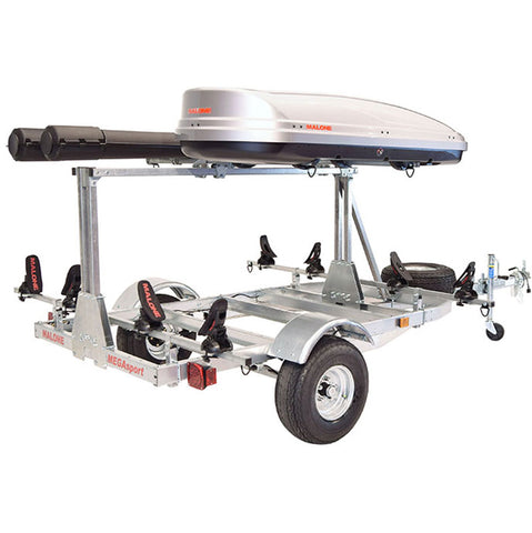 Malone MegaSport LowBed 2-Boat Saddle Up Pro Kayak Trailer Package with 2nd Tier back