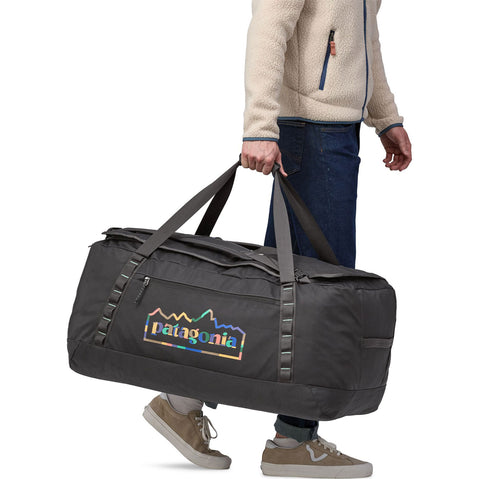 Patagonia Black Hole Duffel 100L in Unity Fitz/Ink Black model side