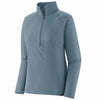 Patagonia Women's Capilene Mid Weight Zip Neck Shirt in Light Plume Grey angle
