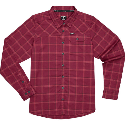 NRS Women's Campfire Flannel Shirt in Cabernet Plaid front