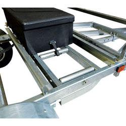 Malone MegaSport 2-Boat MegaWing Trailer Package w/ 2nd Tier with storage drawer loaded