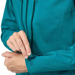 Patagonia Women's Stormstride Jacket Belay Blue wrist closure