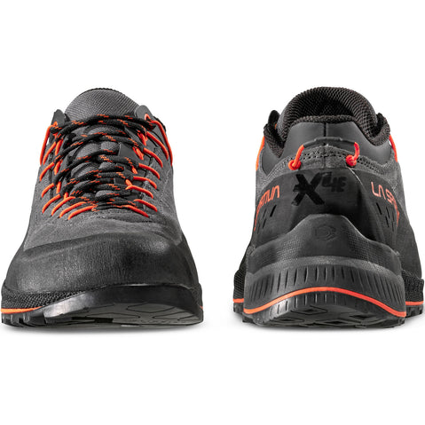 La Sportiva Men's TX4 Evo Approach Shoes in Carbon/Cherry Tomato pair